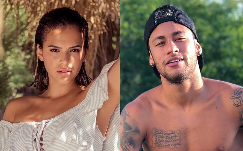 montagem de fotos de Bruna Marquezine e Neymar