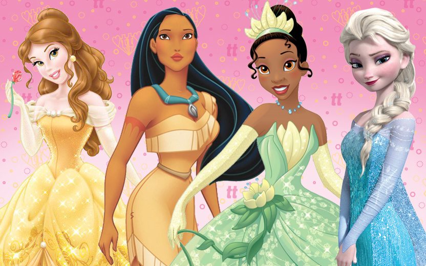 Bela, Pocahontas, Tiana e Elsa