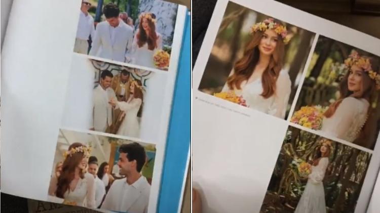 Marina Ruy Barbosa mostra álbum com fotos de seu casamento
