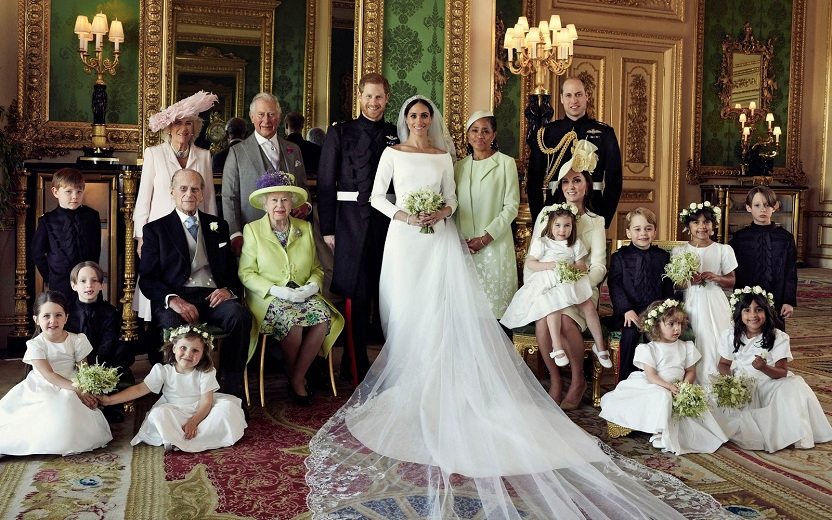 Família real reunida no casamento do Príncipe Harry com Meghan Markle