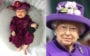 Bebê vestida de Rainha Elizabeth
