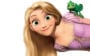 Rapunzel com sapinho no ombro
