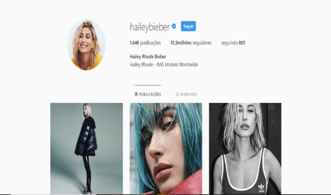 Instagram da Hailey Bieber