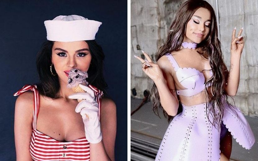 Ariana Grande envia buquê em formato de sorvete para Selena Gomez pelo sucesso de "Ice Cream"