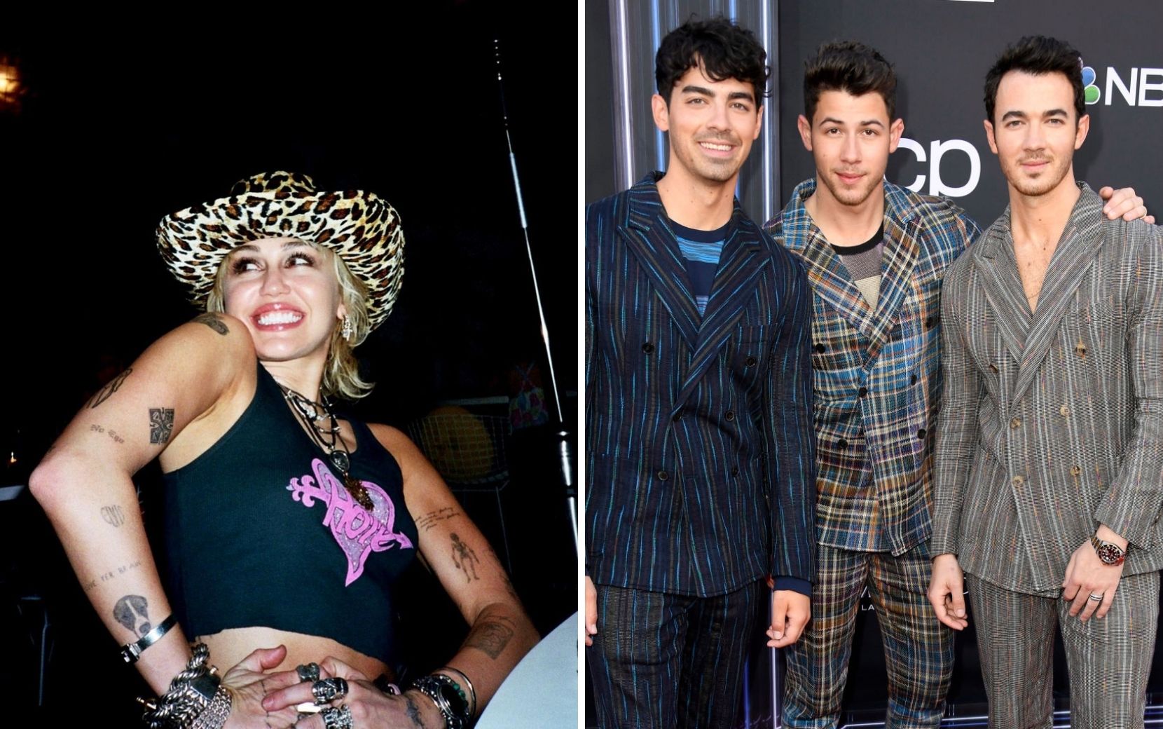 Miley Cyrus manda presente icônico aos Jonas Brothers em comemoração dos 15 anos de Hannah Montana