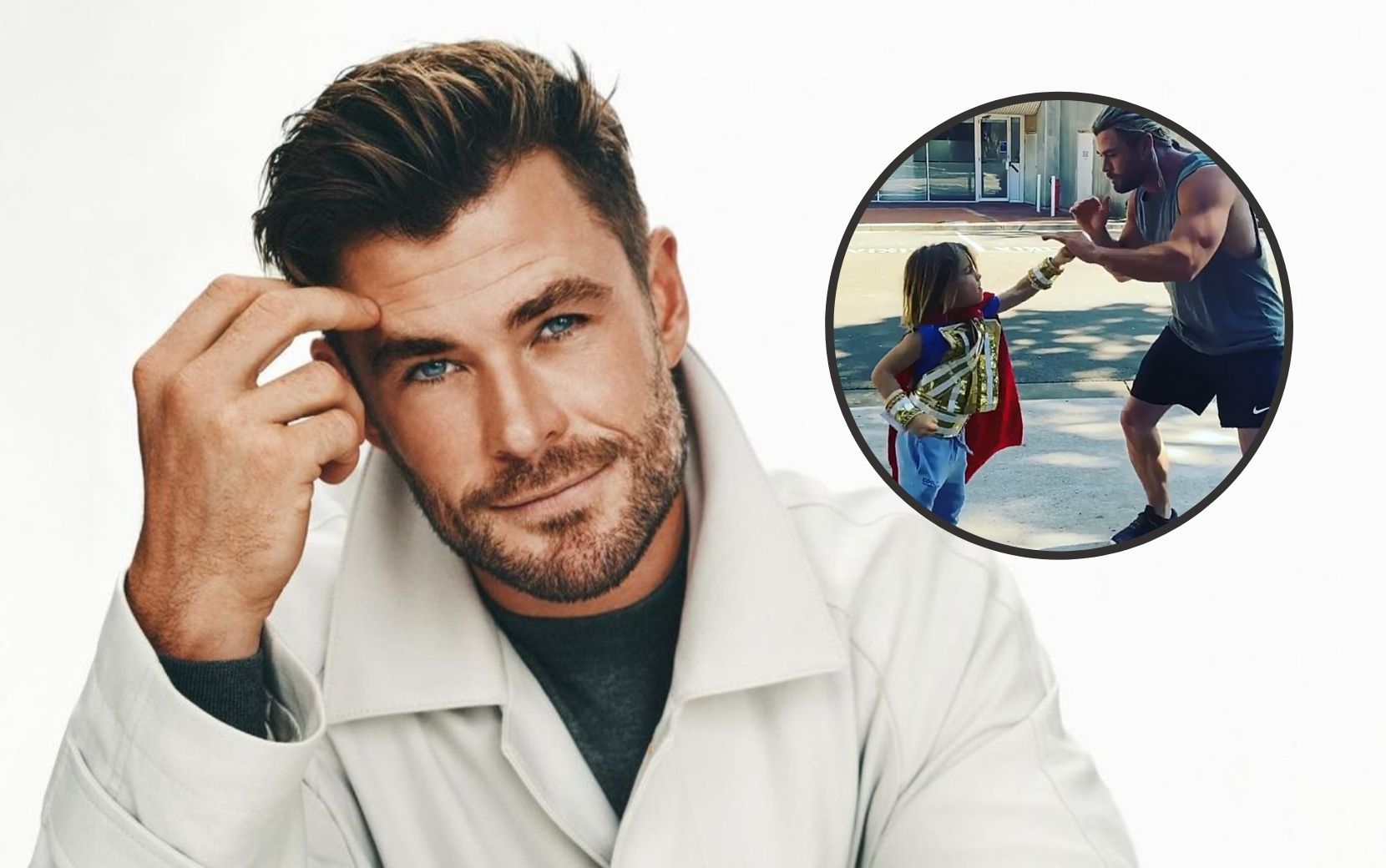 Chris Hemsworth aparece em vídeo fofo com filho nos bastidores de "Thor 4"