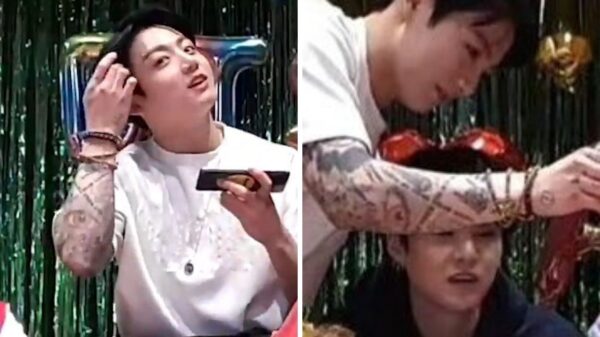 Jungkook, do BTS, mostra braço cheio de tatuagens