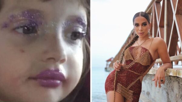 Após noite agitada em Miami, Anitta recria meme de menininha maquiada